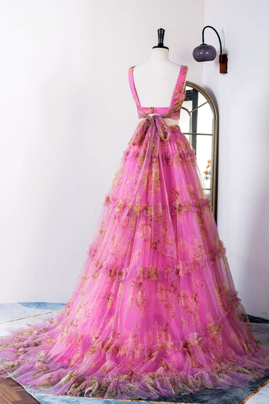 two piece floral prom dresses Alyce 1540 Floral Pink Two Piece Mermaid Formal Dress