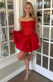 
Bateau Sleeveless A-Line Empire Mini Homecoming Dress