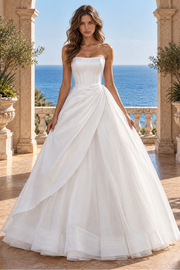 Elegant Strapless Empire A-Line Two Tone Formal Wedding Dress