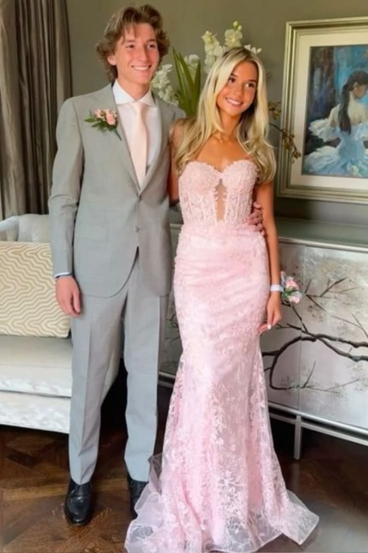 Mermaid Sweetheart Strapless Lace Party Prom Dress