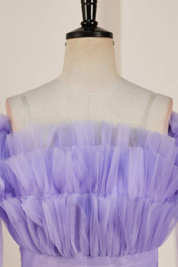A-line Strapless Sheer Corset Bodice Lavender Homecoming Dress  PD539