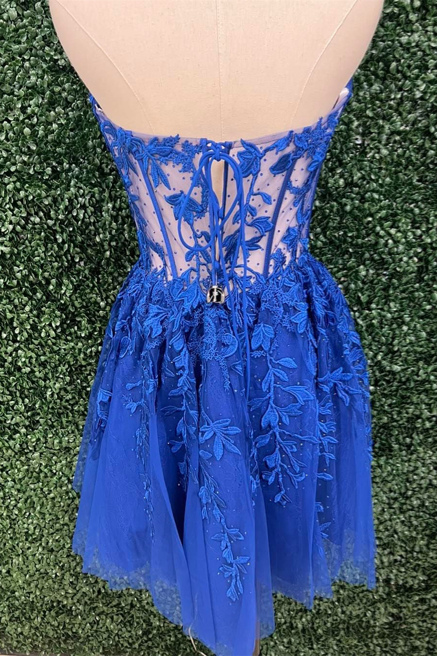 Royal Blue Strapless Appliques A-line Homecoming Dress Purple / US 12