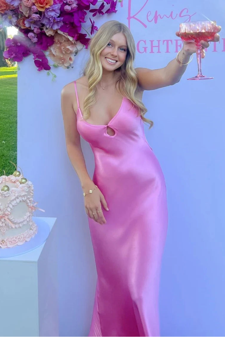 Backless Sweetheart Spaghetti Straps Long Party Prom Dress