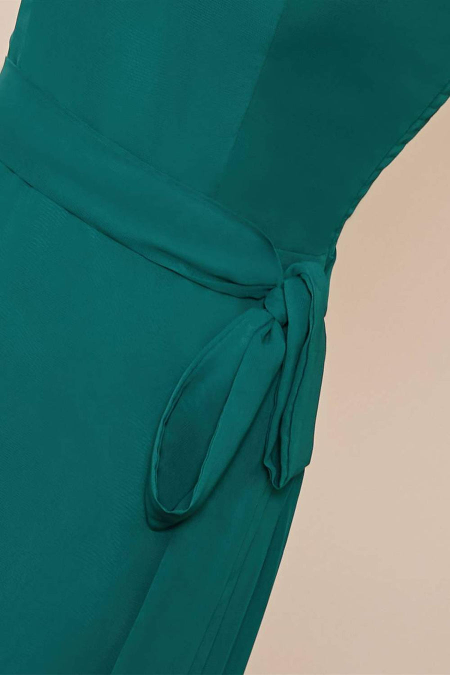 Teal Chiffon Ruffled Neckline Sleeveless Long Bridesmaid Dress Teal / Custom Size Teal Chiffon Ruffled Neckline Sleeveless Long Bridesmaid Dress Teal / Custom Size