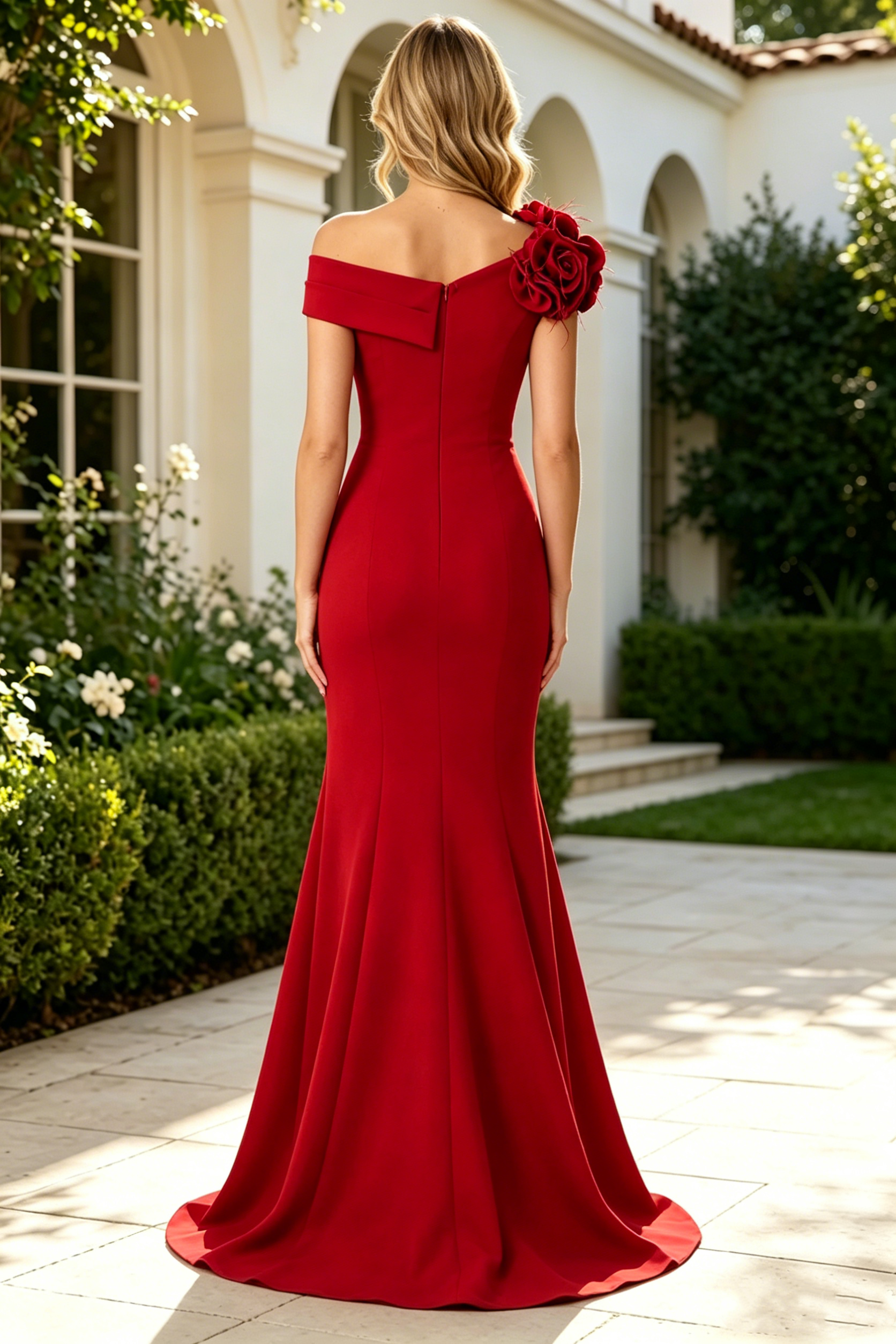 Mermaid Satin Off-Shoulder Empire Mother Of The Bride Dress