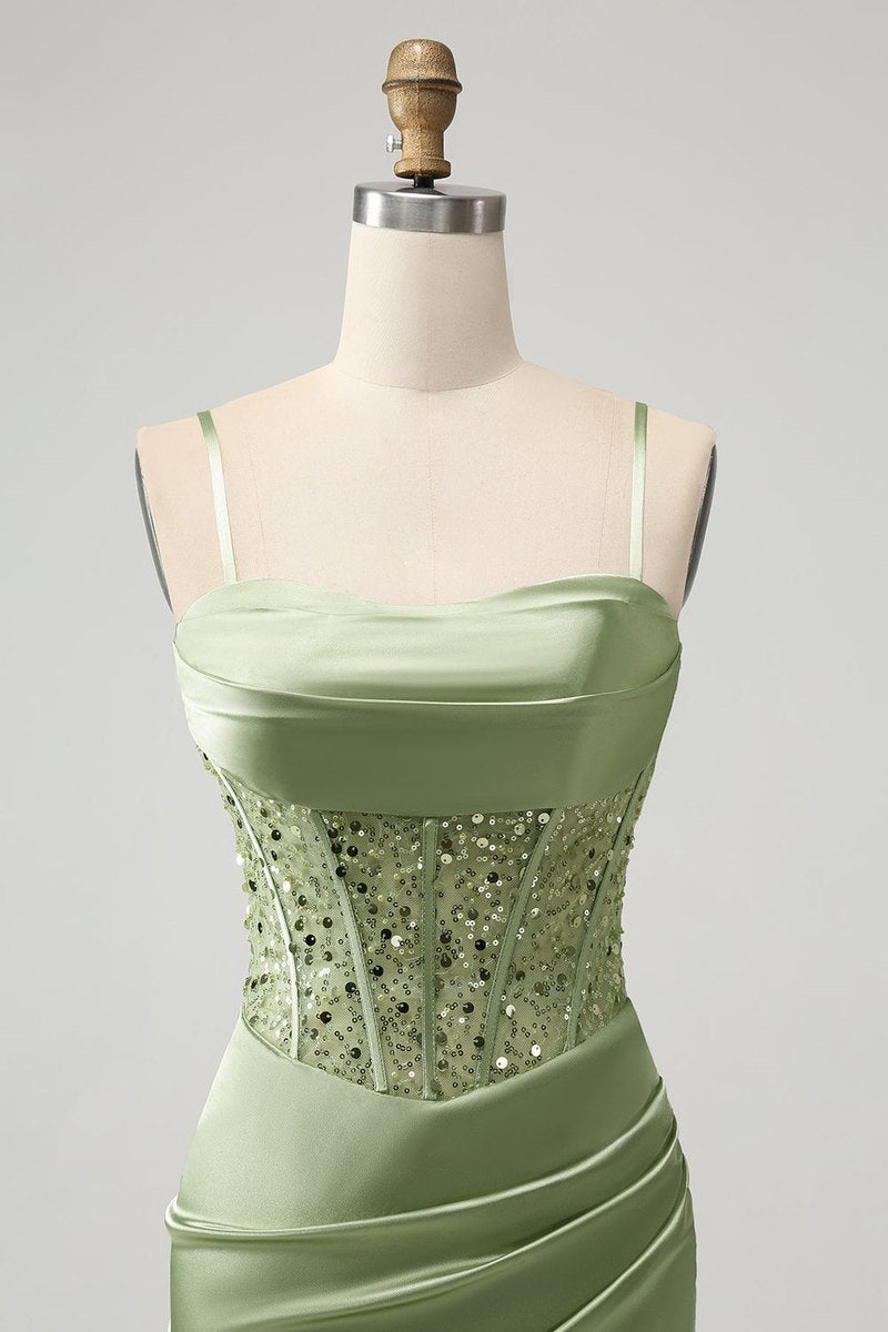 Sweetheart Green  Ruched Bodycon Homecoming Dress