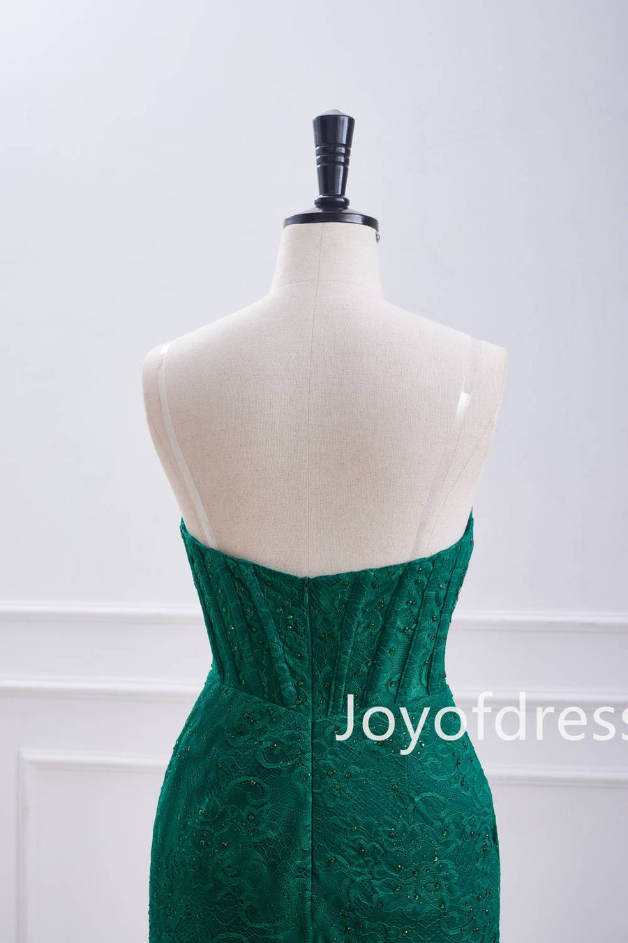 Emerald Green Beade Lace Ruched Bodycon Dress