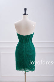 Emerald Green Beade Lace Ruched Bodycon Dress