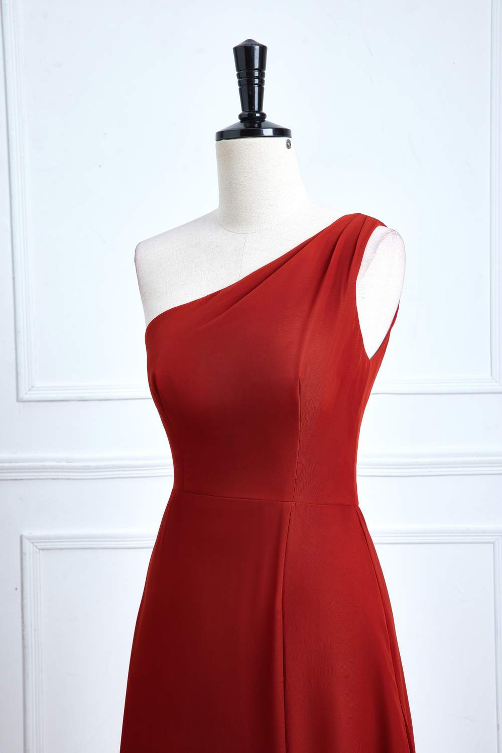 rust chiffon bridesmaid dress Azazie Charissa