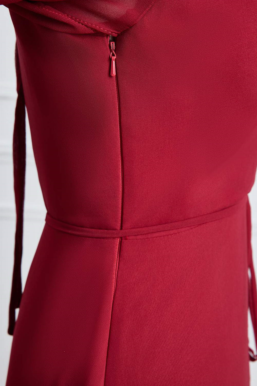 Wine Red Flaunt Sleeves Surplice A-line Long Bridesmaid Dress with Sas | Joyofdress Wine Red Flaunt Sleeves Surplice A-line Long Bridesmaid Dress with Sas | Joyofdress
