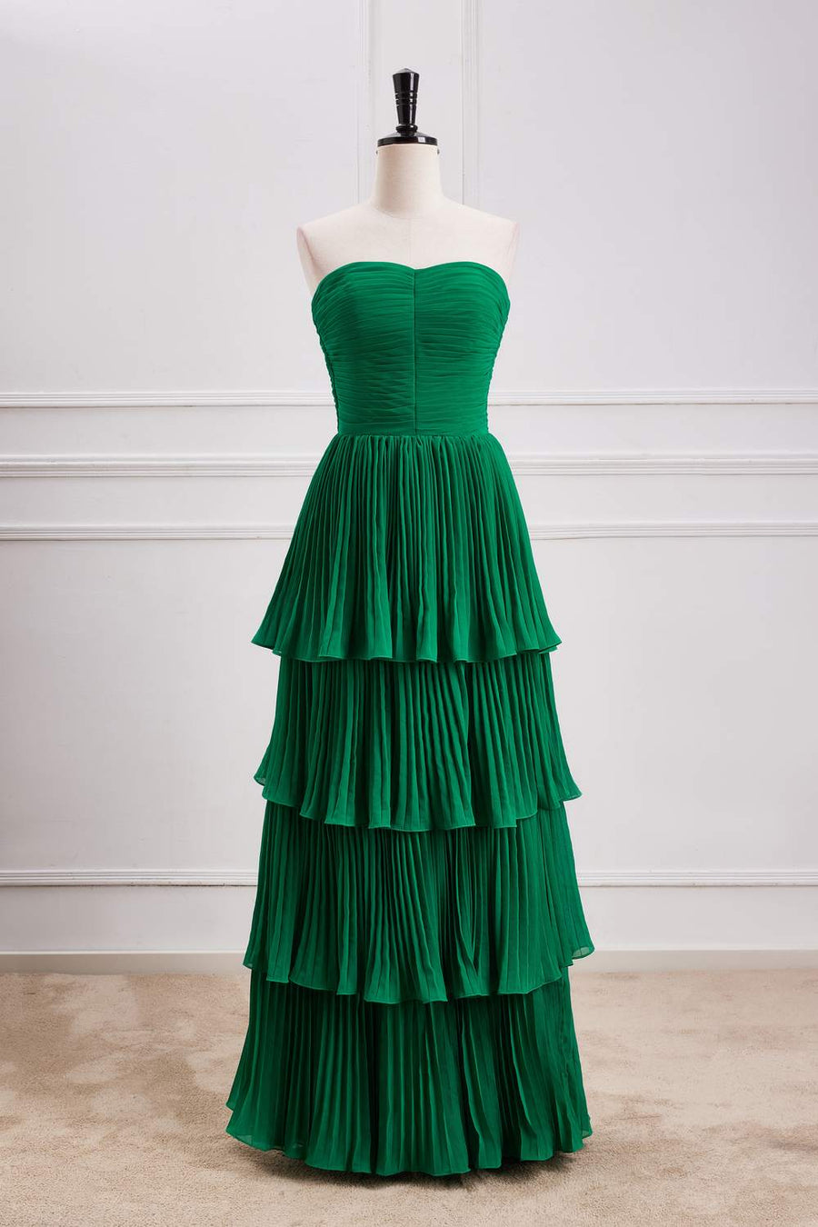 Hunter Green Strapless A-Line Layers Long Prom Dress Hunter Green / US 4 Hunter Green Strapless A-Line Layers Long Prom Dress Hunter Green / US 4