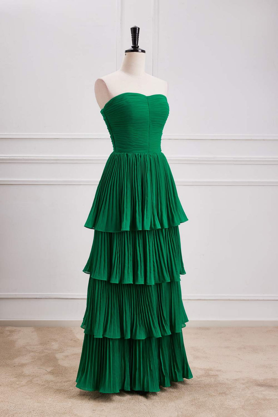Hunter Green Strapless A-Line Layers Long Prom Dress Hunter Green / US 4 Hunter Green Strapless A-Line Layers Long Prom Dress Hunter Green / US 4