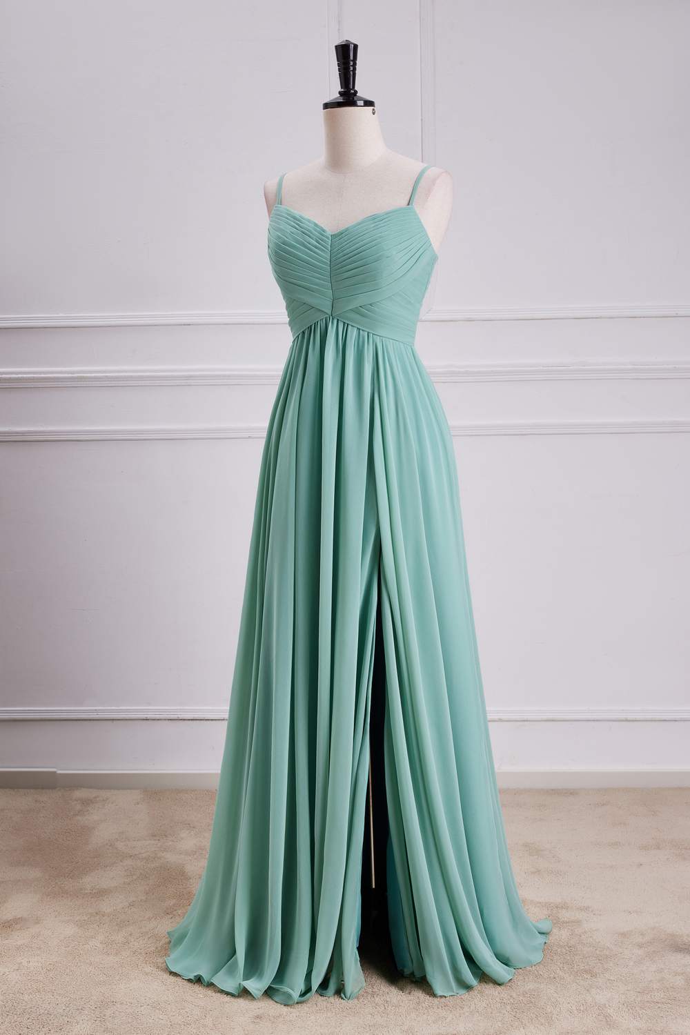 navy blue dress for baby girl Sage Green Chiffon A-line Simple Bridesmaid Dress main image 1