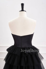 Sweetheart Black Corset Tiered A-Line Short Homecoming Dress