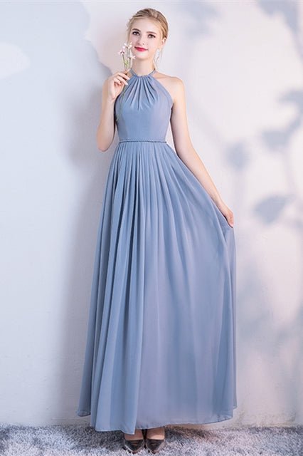 6 Styles Blue Chiffon Long Bridesmaid Dresses - Joyofdress