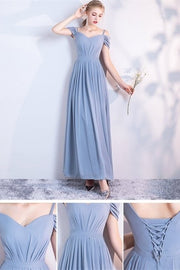 6 Styles Blue Chiffon Long Bridesmaid Dresses - Joyofdress