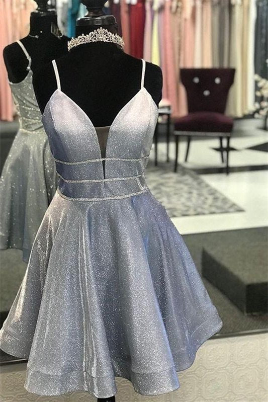 Sparkly Spaghetti Straps Short Backless Prom Dresses Homecoming Dresse | Joyofdress Sparkly Spaghetti Straps Short Backless Prom Dresses Homecoming Dresse | Joyofdress