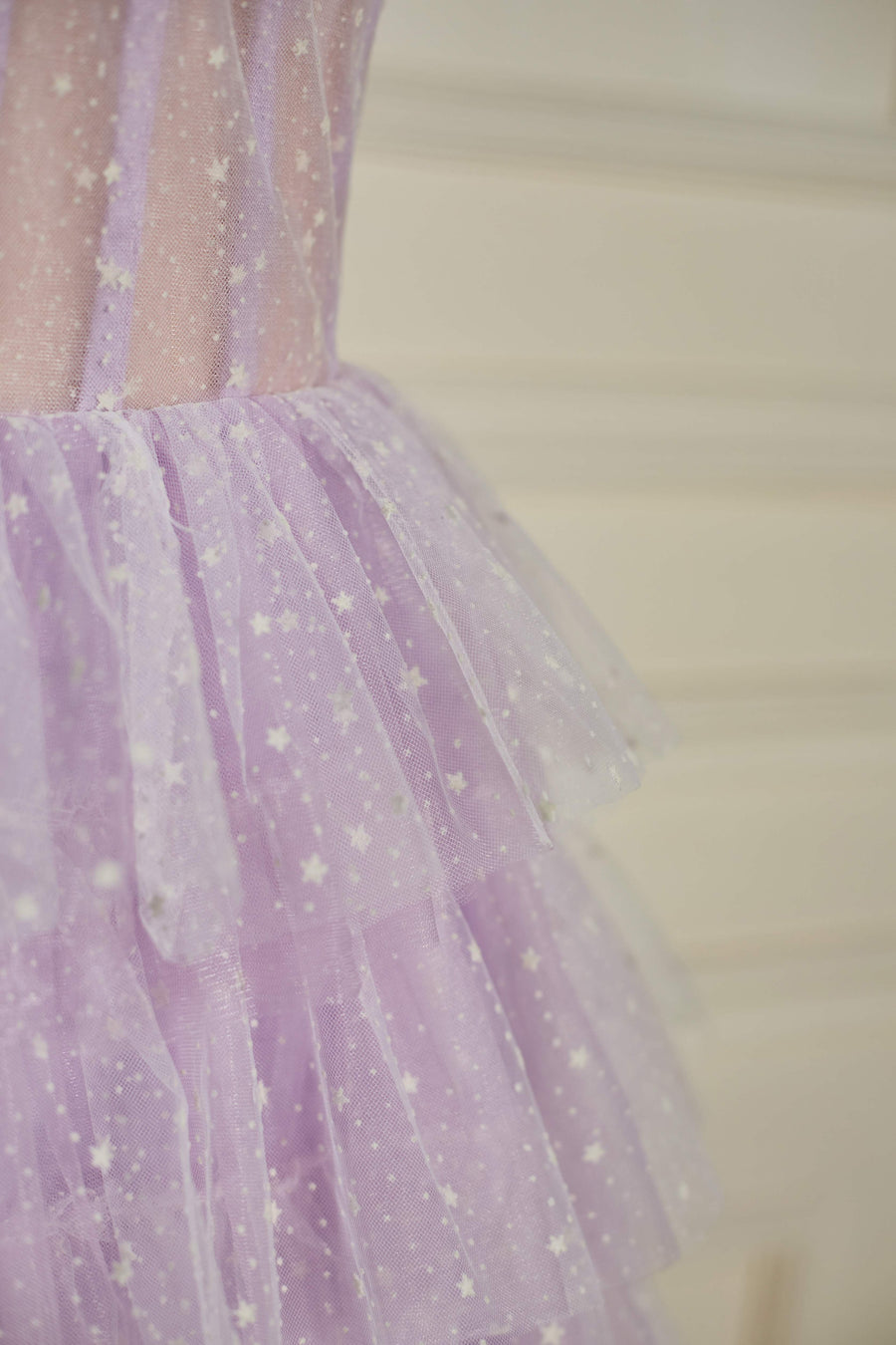 Lavender Strapless Dot Tulle Multi-Layers Homecoming Dress