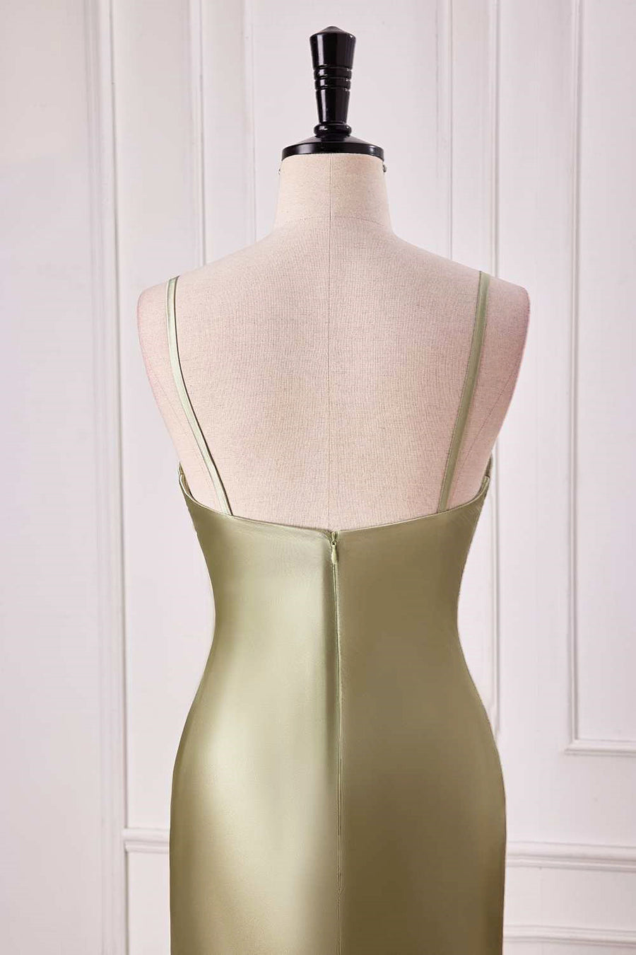 Dusty Sage Mermaid V Neck Satin Long Prom Dress Dusty Sage / US 16 Dusty Sage Mermaid V Neck Satin Long Prom Dress Dusty Sage / US 16