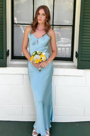 Backless Sweetheart Spaghetti Straps Long Party Prom Dress