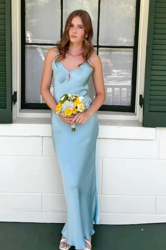 Backless Sweetheart Spaghetti Straps Long Party Prom Dress