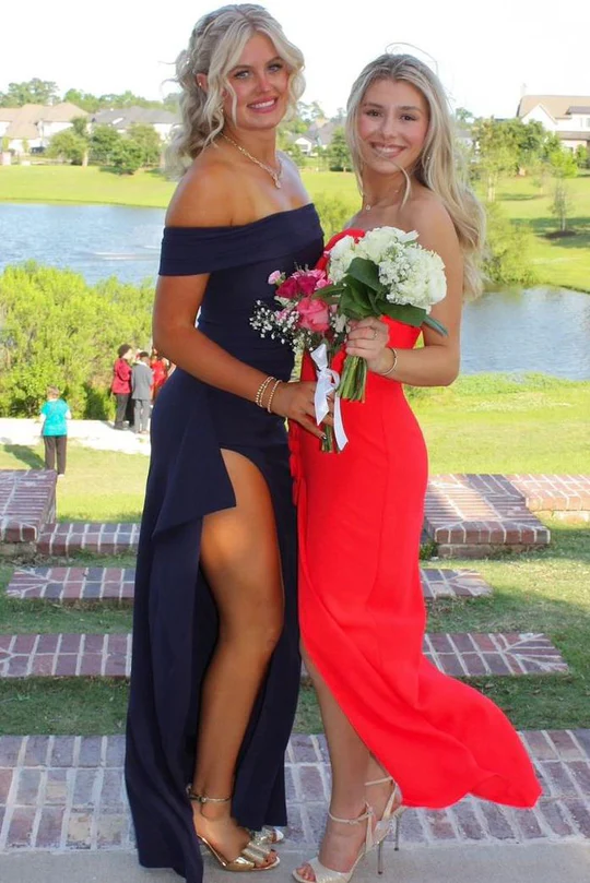 Off-Shoulder Satin Ruched Empire Party Prom Dress