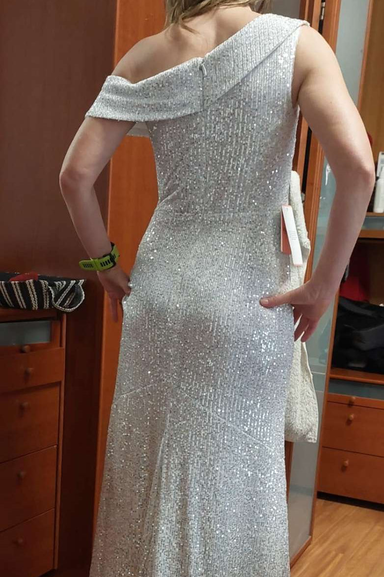 Sleeveless Empire Sparkly Sequins Mermaid Party Prom Dress