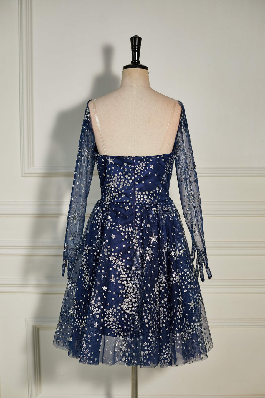 Dark Navy Sequined Long Sleeves A-line Homecoming Dress Dark Navy / US 2 Dark Navy Sequined Long Sleeves A-line Homecoming Dress Dark Navy / US 2