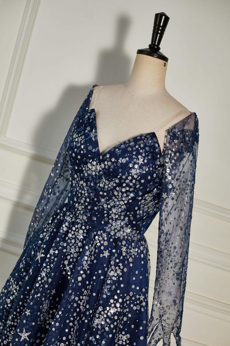 Dark Navy Sequined Long Sleeves A-line Homecoming Dress Dark Navy / US 2 Dark Navy Sequined Long Sleeves A-line Homecoming Dress Dark Navy / US 2