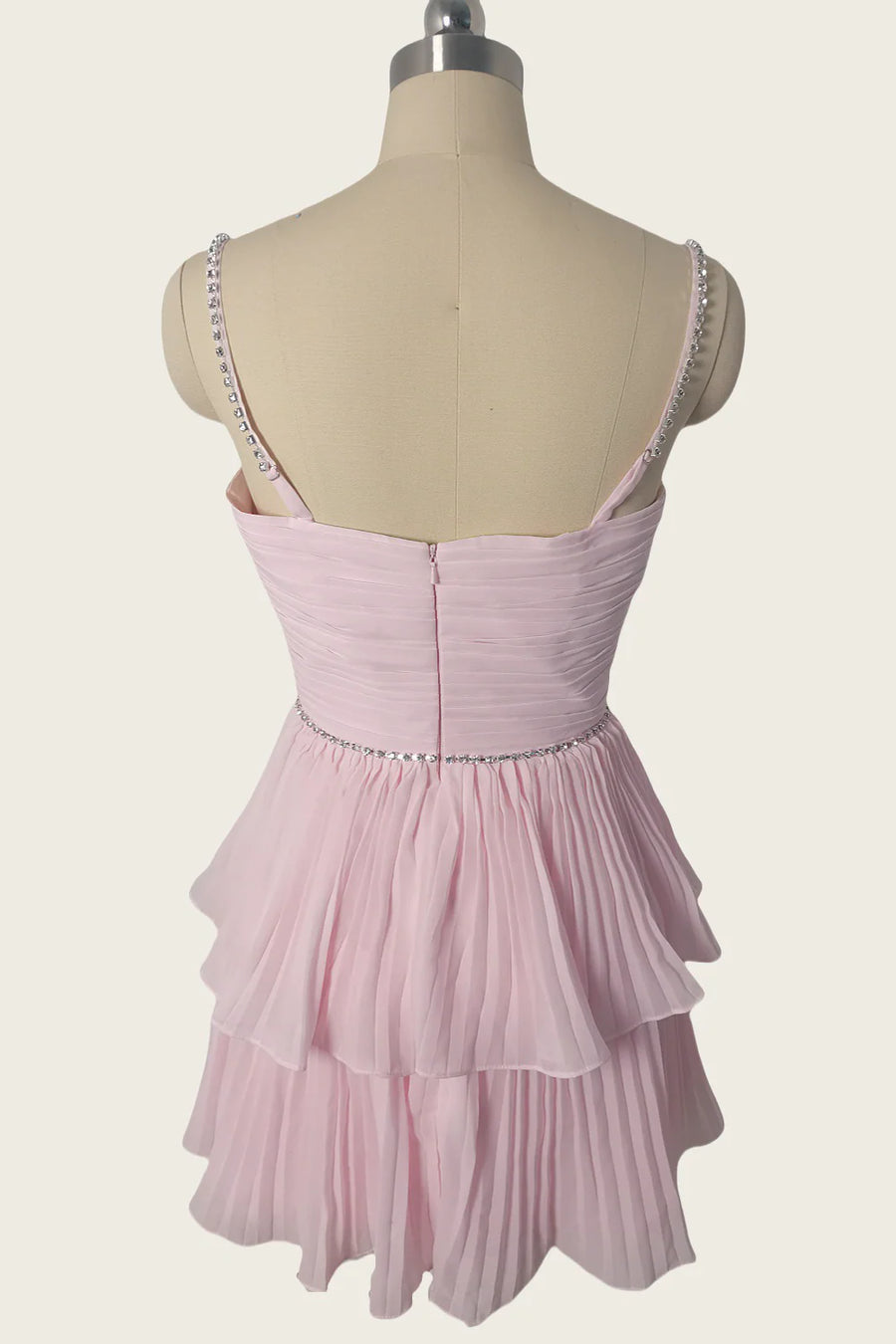 A-Line Empire Spaghetti Straps Pleated Homecoming Dress