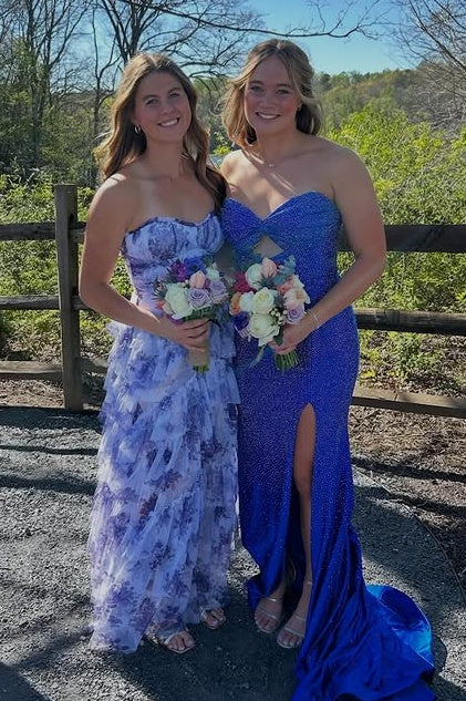 A-Line Empire Strapless Tiered Tulle Party Prom Dress