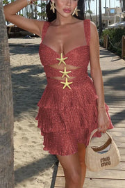 A-Line Empire Sweetheart Sleeveless Tiered Holiday Homecoming Dress