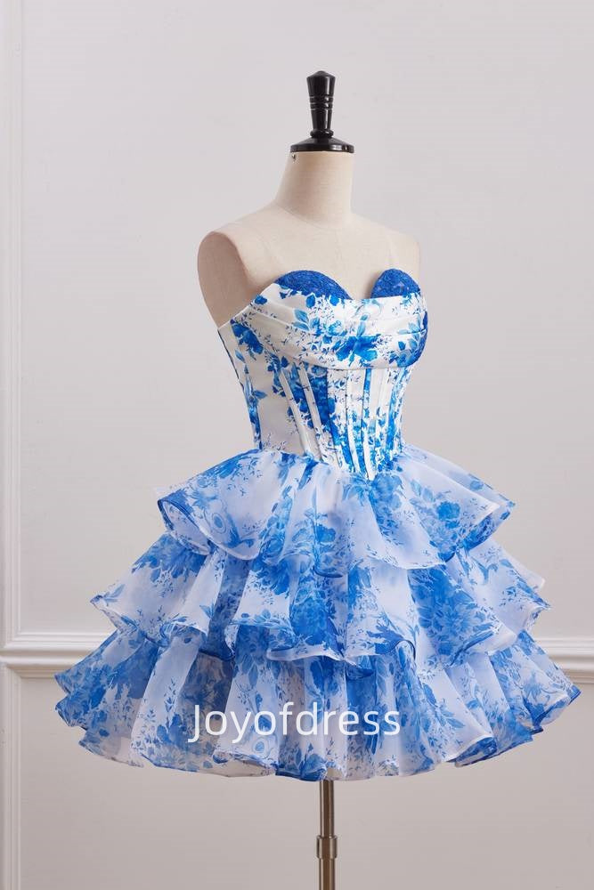 A-Line Sweetheart Strapless Appliques Homecoming Dress