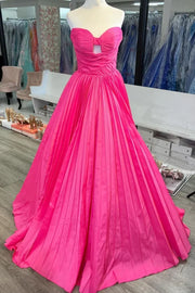 A-Line Sweetheart Strapless Empire Party Prom Dress