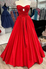 A-Line Sweetheart Strapless Empire Party Prom Dress