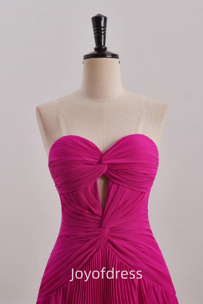 A-Line Sweetheart Strapless Pleated Homecoming Dress