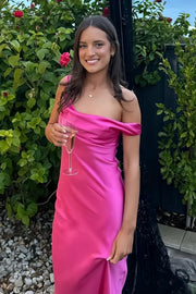 Asymmetrical Straps Satin Mermaid Party Prom Dress