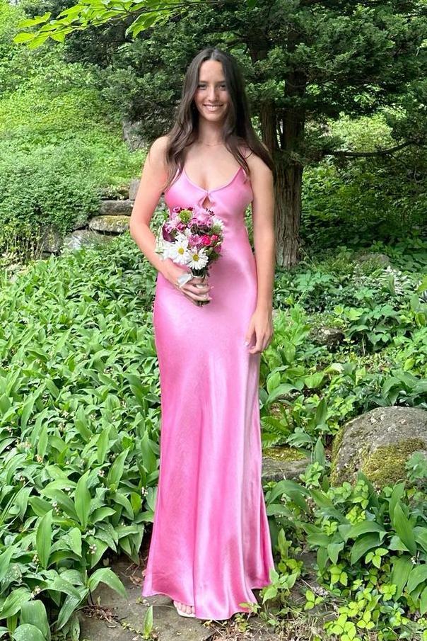 Backless Sweetheart Spaghetti Straps Long Party Prom Dress