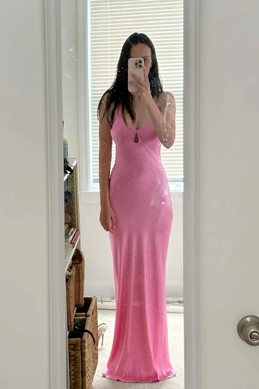 Backless Sweetheart Spaghetti Straps Long Party Prom Dress