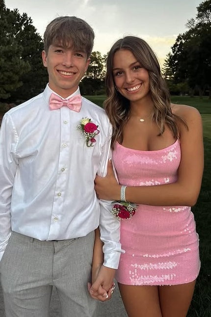 Bateau Spaghetti Straps Bodycon Mini Summer Homecoming Dress