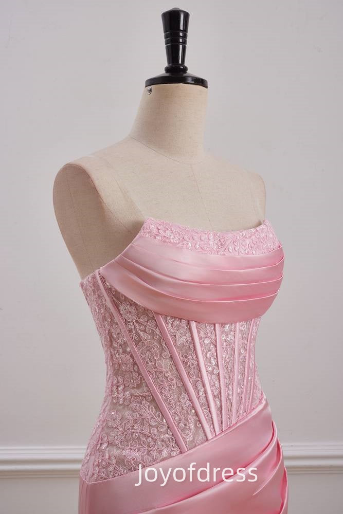 Bateau Strapless Appliques Bodycon Homecoming Dress