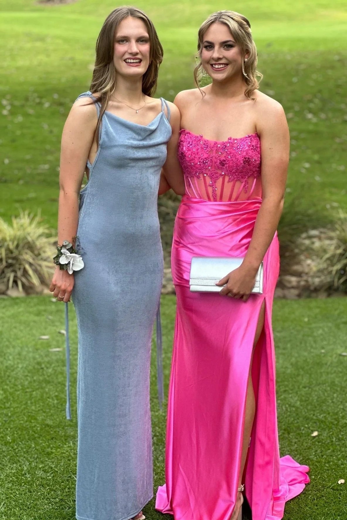 Bateau Strapless Empire Appliques Mermaid Party Prom Dress