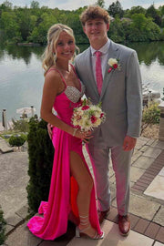 Beaded Sweetheart Sleeveless Mermaid Satin Party Prom Dress