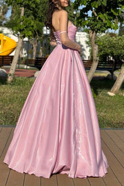 Beaded Sweetheart Strapless Empire A-Line Party Prom Dress