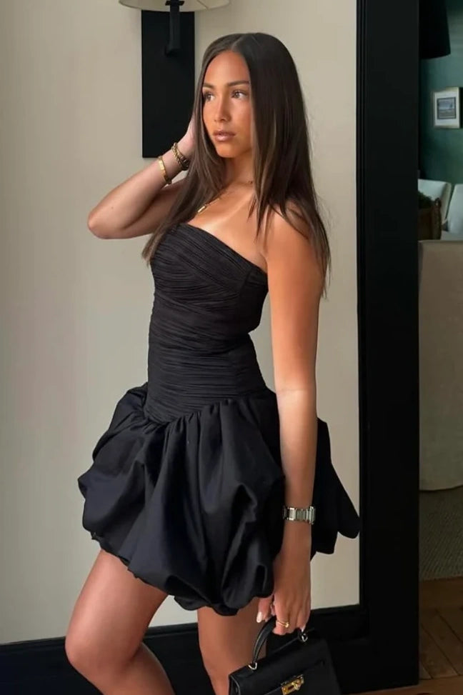 black satin homecoming dress Koscy Bodycon Black Beaded Satin Homecoming Dress