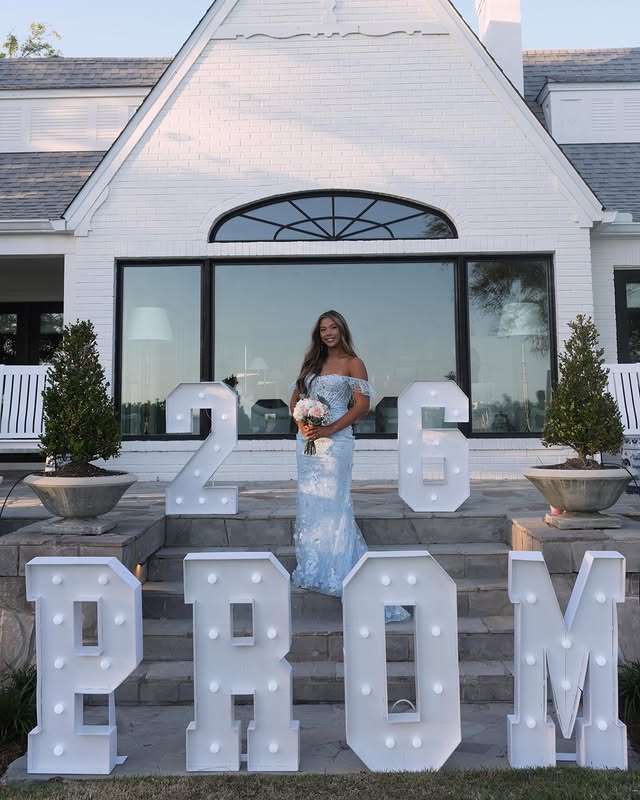 Blue Mermaid Lace Floral Mermaid Off-Shoulder Party Prom Gown 