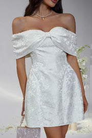 Bow Off-Shoulder Empire A-Line Short Homecoming Party Dress