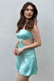 Casual Satin A-Line Illusion Empire Mini Party Homecoming Dress