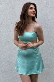 Casual Satin A-Line Illusion Empire Mini Party Homecoming Dress