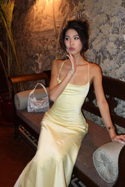 Casual Satin Bateau Lace Up Floor-Length Party Prom Dress